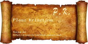 Plesz Krisztina névjegykártya